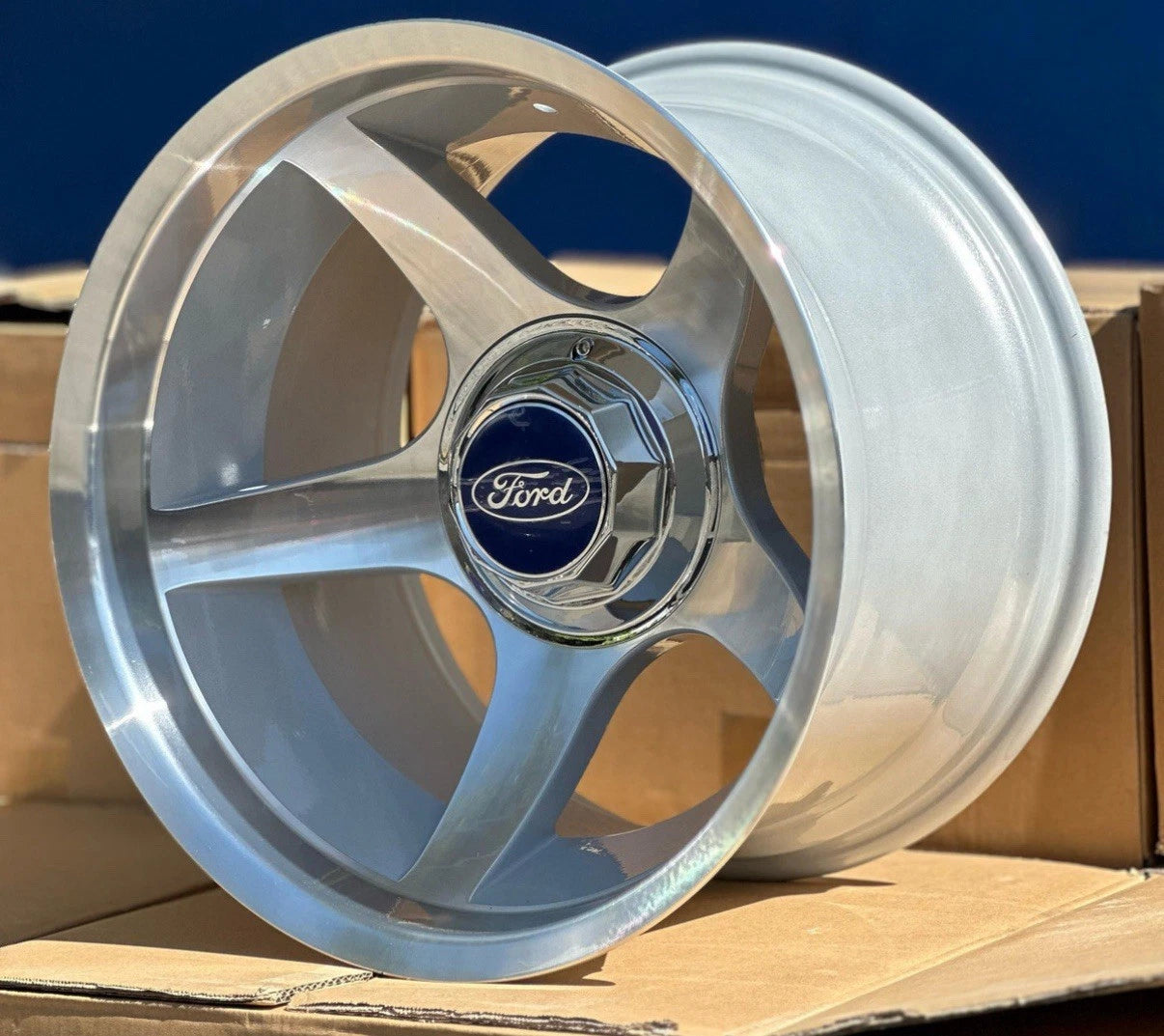 17x11 Retro 5-Spoke Concave Hyper Silver Finish 1978-1996 Ford F-100 F-150 Bronco