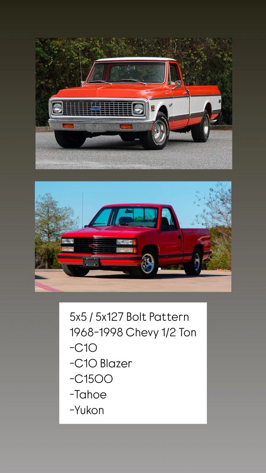 15x12 Retro Soltice Silver & Black Chevy 1968-1998 Chevrolet C10 C1500 454ss (Copy)