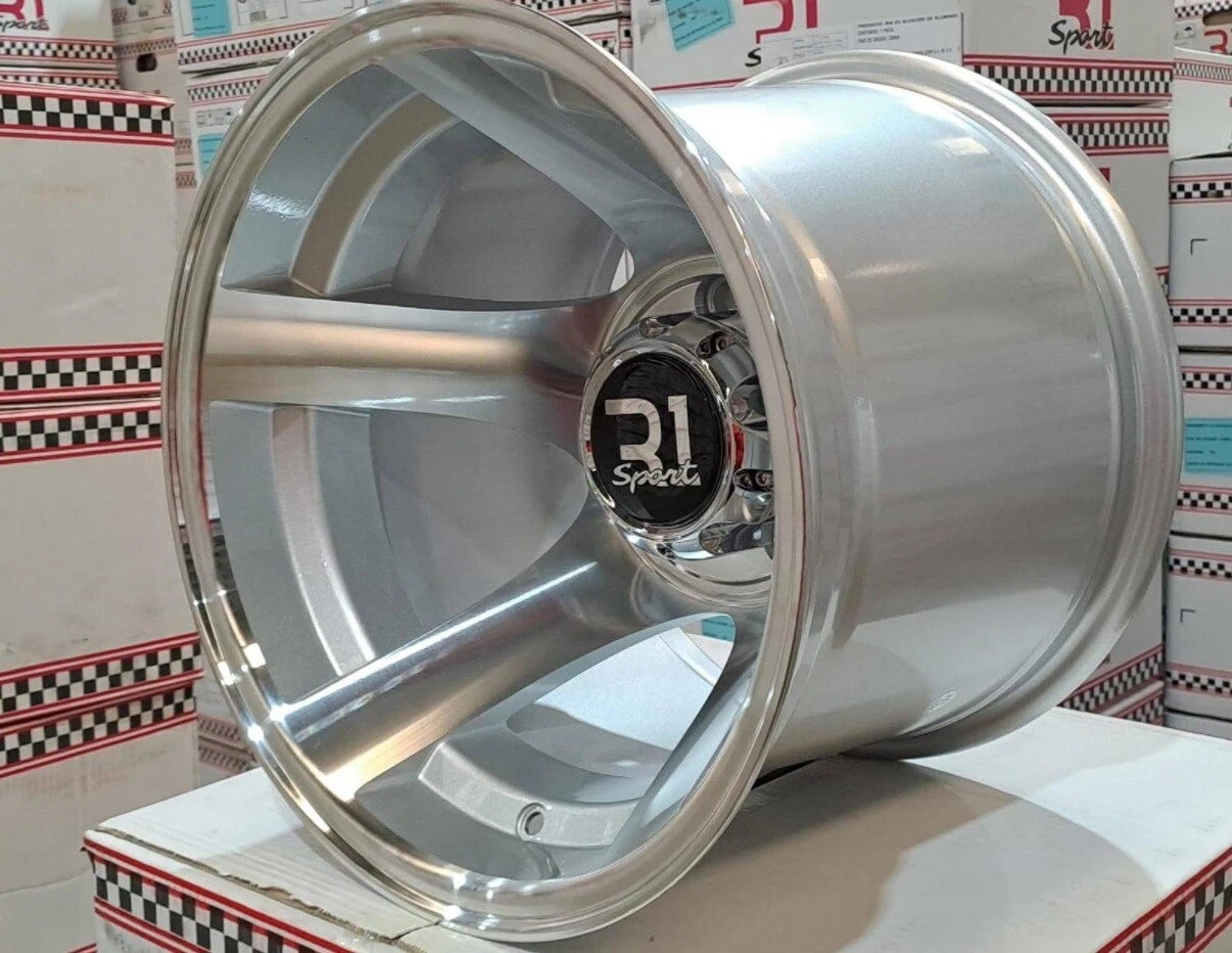 15x12 Retro 5-Spoke Concave Hyper Silver Finish 1978-1996 Ford F-100 F-150 Bronco