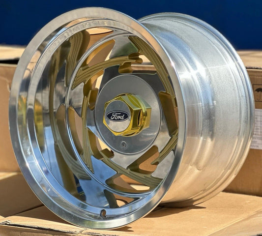 17x11 Retro Tribal Polished & Gold 1978-1996 Ford F-100 F-150 Bronco