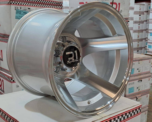 15x12 Retro 5-Spoke Concave Hyper Silver Finish 1978-1996 Ford F-100 F-150 Bronco