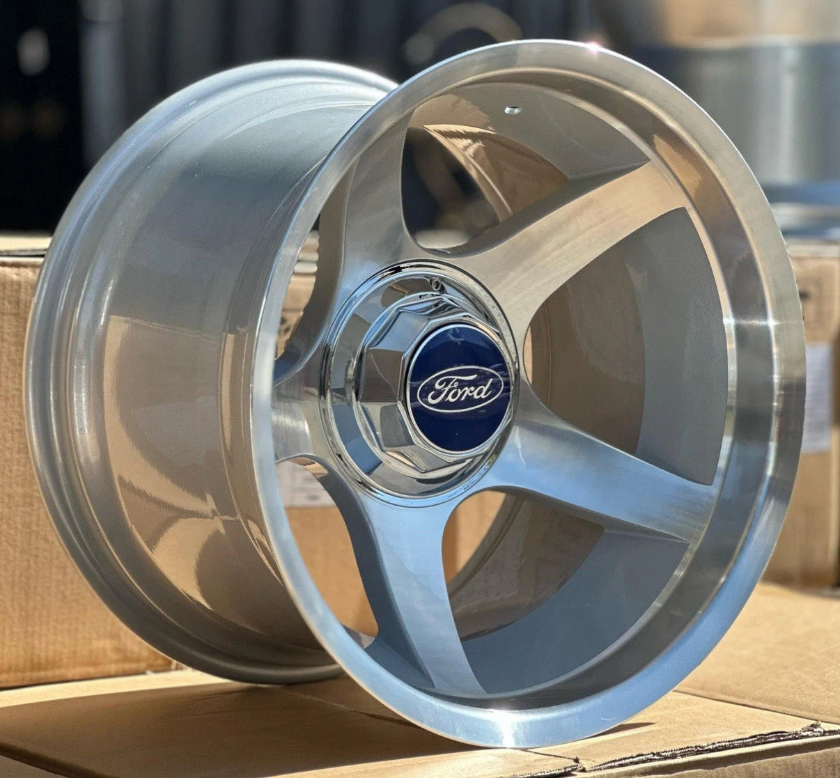 17x11 Retro 5-Spoke Concave Hyper Silver Finish 1978-1996 Ford F-100 F-150 Bronco