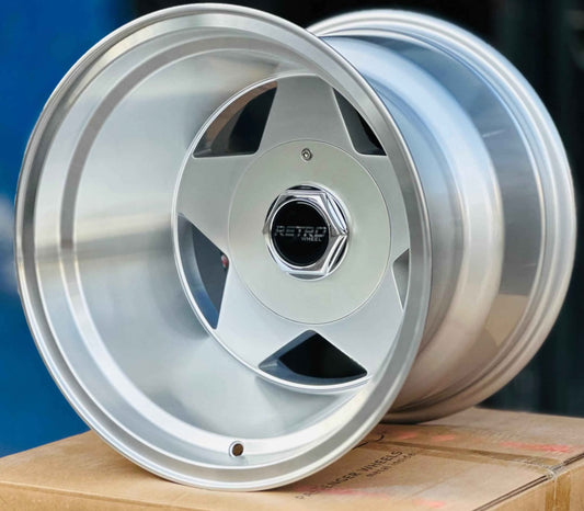 15x12 Retro Star 5-Spoke Machine Finish 1968-1998 Chevrolet C10 C1500 454ss