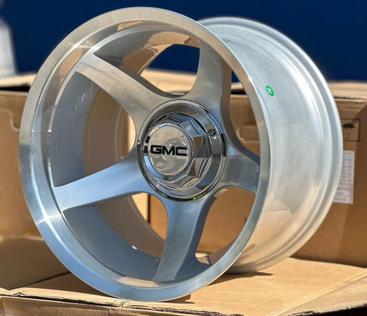 17x11 Retro 5-Spoke Concave Hyper Silver Finish 1968-1998 GMC C10 C1500 SierraGT
