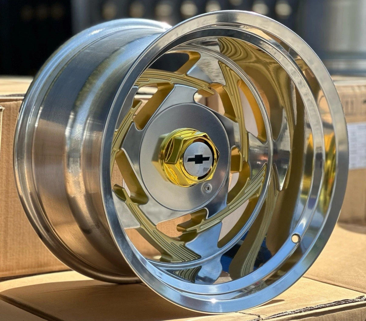 17x11 Retro Tribal Polished & Gold 1968-1998 Chevrolet C10 C1500 454ss