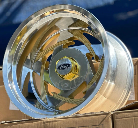 17x11 Retro Tribal Polished & Gold 1978-1996 Ford F-100 F-150 Bronco