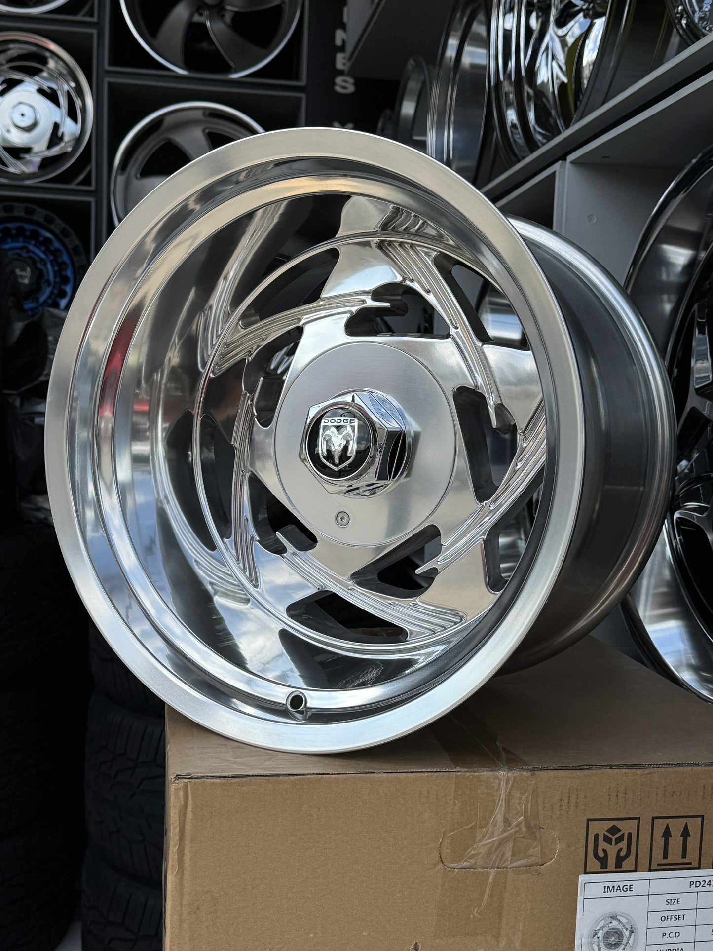 17x11 Retro Tribal Polished Dodge w100 Ram 1500 & Ram Charger